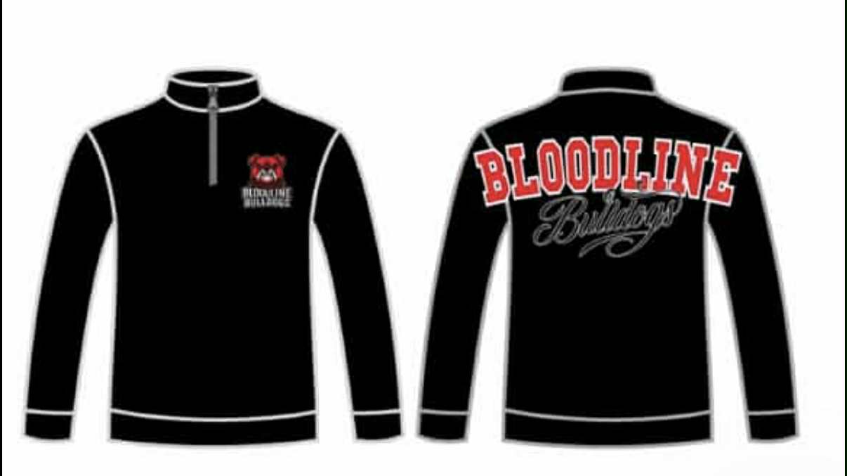 Quarter Zip – Bloodline Bulldogs  PRE ORDER ONLY COULD TAKE UPTO  4 WEEK TILL SHIPPED!!